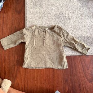 Quincy Mae Olive Button-Up Shirt